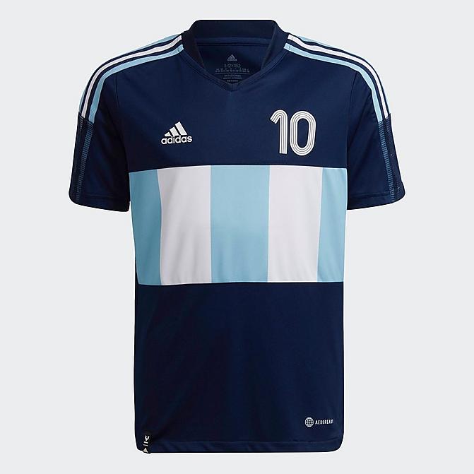 Front view of Kids' adidas Messi Tiro Number 10 Training Jersey in Night Indigo Click to zoom