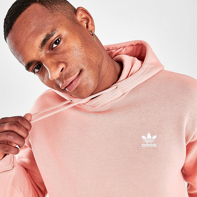 On Model 6 view of Men's adidas Originals Essentials Trefoil Hoodie in Ambient Blush Click to zoom