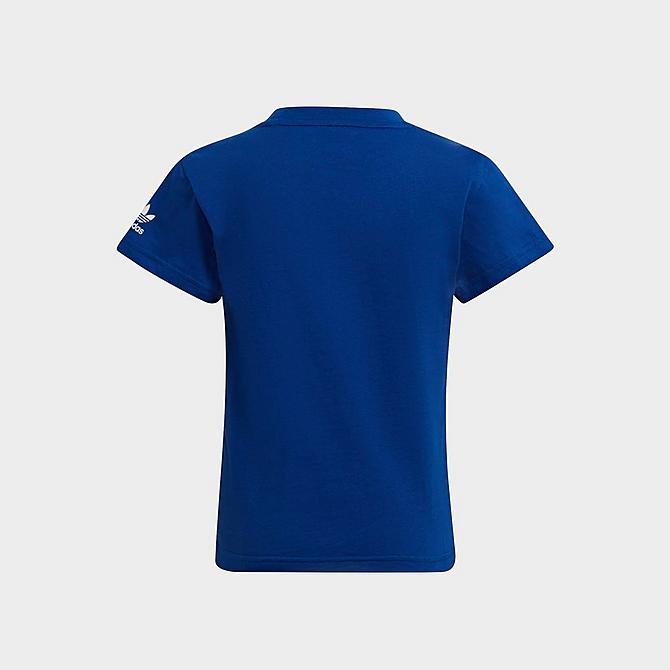 Front Three Quarter view of Little Kids' adidas Originals Adicolor Bold T-Shirt in Collegiate Royal Click to zoom