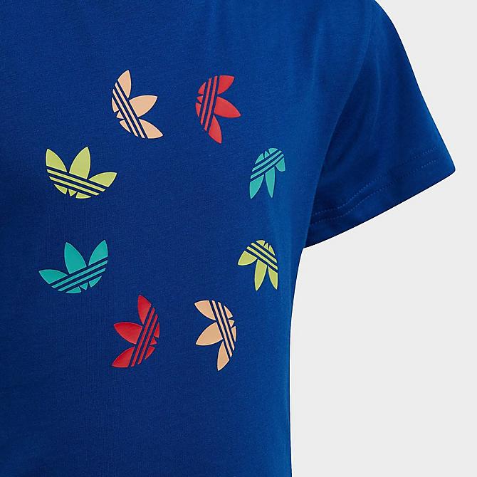 Back Left view of Little Kids' adidas Originals Adicolor Bold T-Shirt in Collegiate Royal Click to zoom
