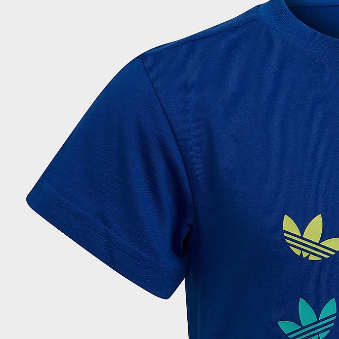 Back Right view of Little Kids' adidas Originals Adicolor Bold T-Shirt in Collegiate Royal Click to zoom
