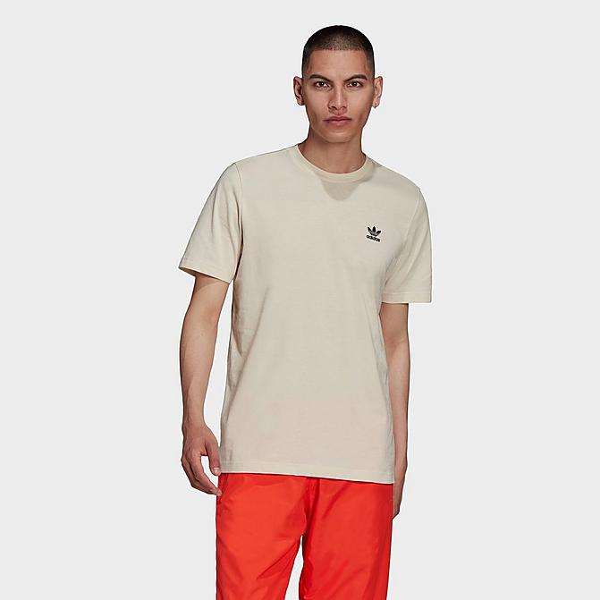 Front view of Men's adidas Originals Adicolor Loungewear Essentials T-Shirt in Wonder White Click to zoom