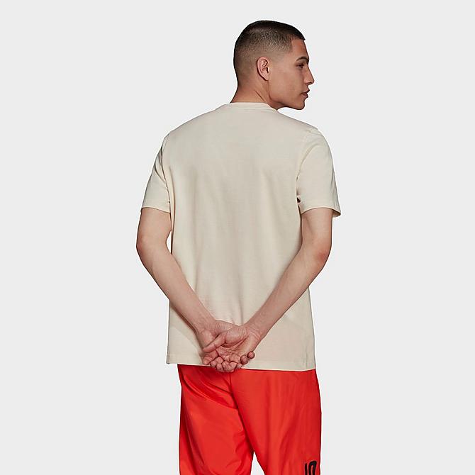 Front Three Quarter view of Men's adidas Originals Adicolor Loungewear Essentials T-Shirt in Wonder White Click to zoom