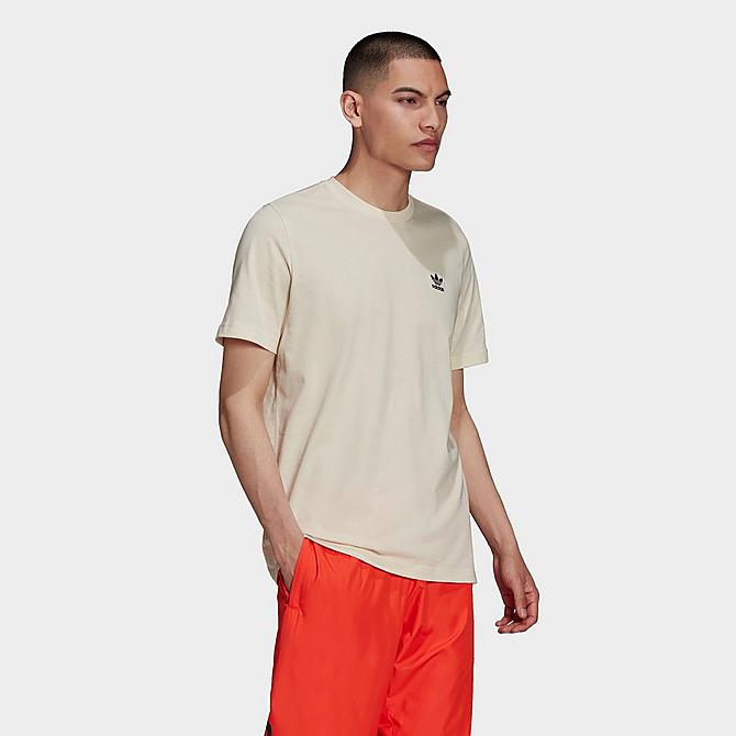 Back Left view of Men's adidas Originals Adicolor Loungewear Essentials T-Shirt in Wonder White Click to zoom