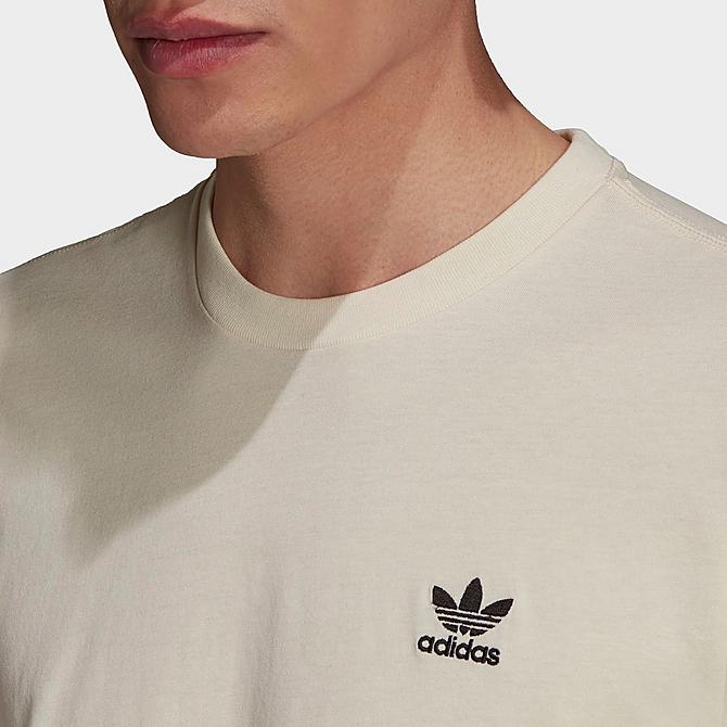 Back Right view of Men's adidas Originals Adicolor Loungewear Essentials T-Shirt in Wonder White Click to zoom
