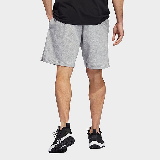Back Left view of Men's adidas Basketball Legends Heavyweight Shorts in Medium Grey Heather Click to zoom