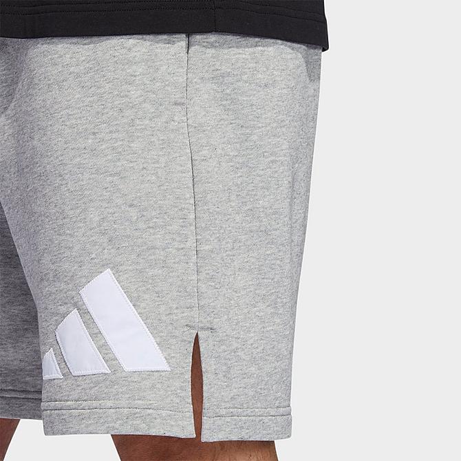 Back Right view of Men's adidas Basketball Legends Heavyweight Shorts in Medium Grey Heather Click to zoom