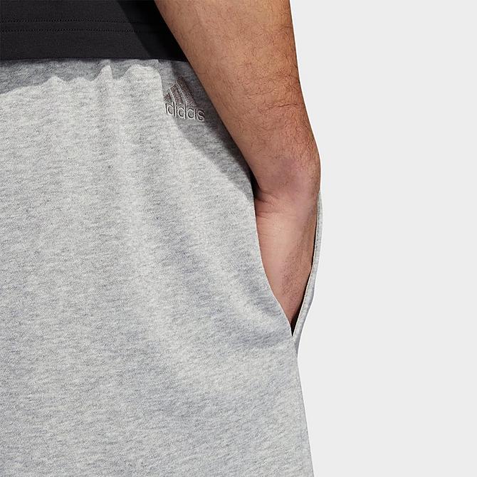 On Model 5 view of Men's adidas Basketball Legends Heavyweight Shorts in Medium Grey Heather Click to zoom