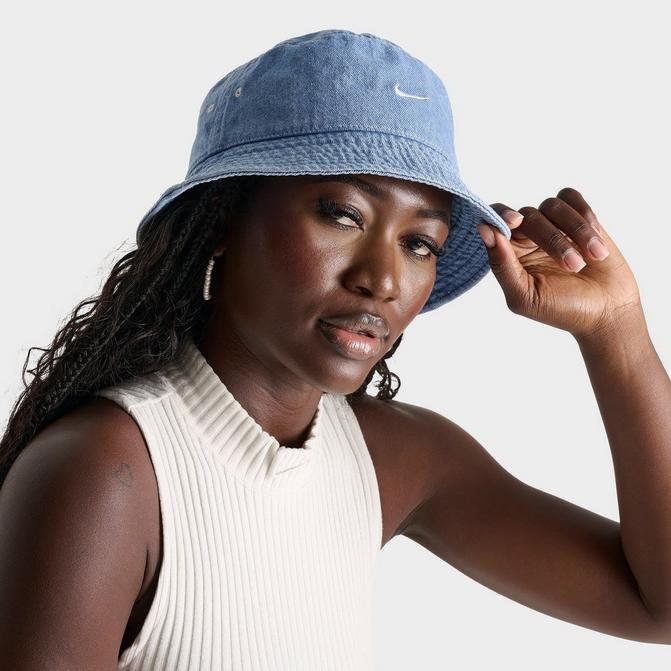 Right view of Nike Apex Denim Bucket Hat in Aegean Storm/Thunder Blue/White Click to zoom