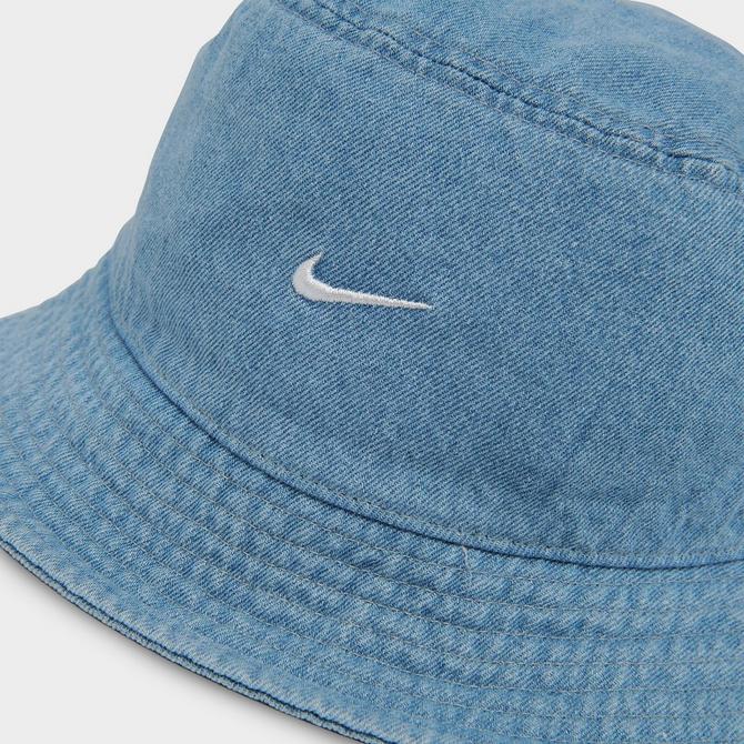 Bottom view of Nike Apex Denim Bucket Hat in Aegean Storm/Thunder Blue/White Click to zoom
