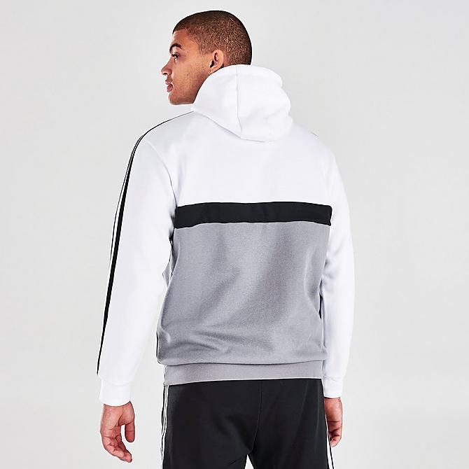 Back Right view of Men's adidas Originals Nutasca Pullover Hoodie in Grey Three/Black/White Click to zoom