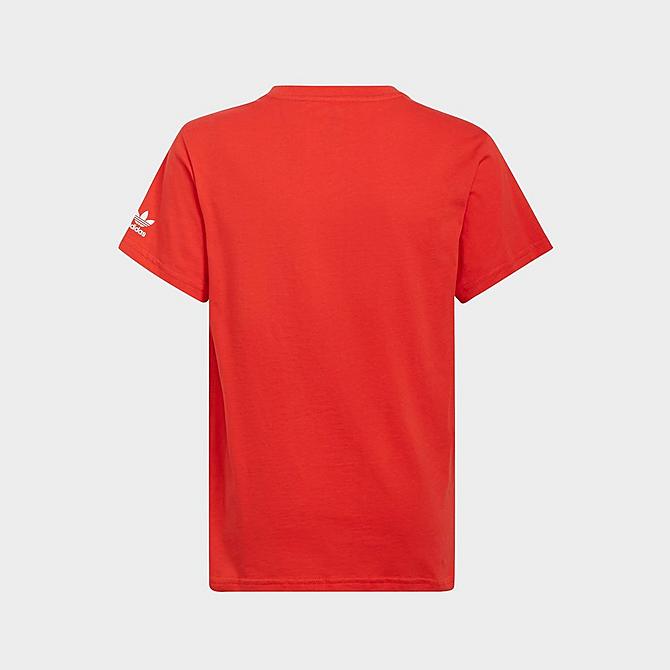 Back Left view of Kids' adidas Originals Adicolor T-Shirt in Vivid Red Click to zoom