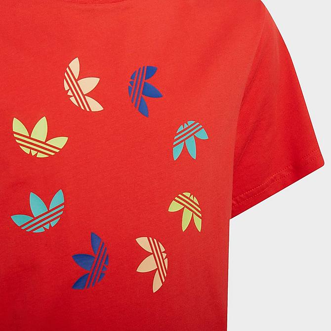 On Model 5 view of Kids' adidas Originals Adicolor T-Shirt in Vivid Red Click to zoom