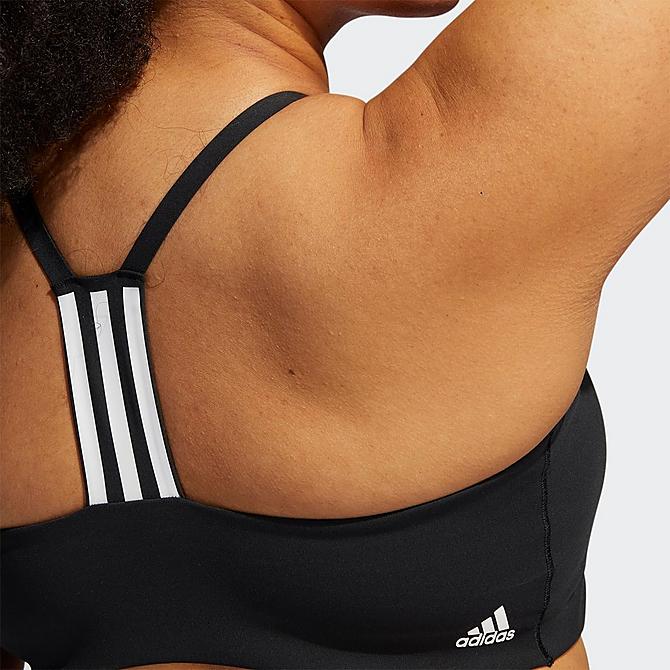 On Model 5 view of Women's adidas AEROIMPACT Training Light-Support Sports Bra (Plus Size) in Black Click to zoom