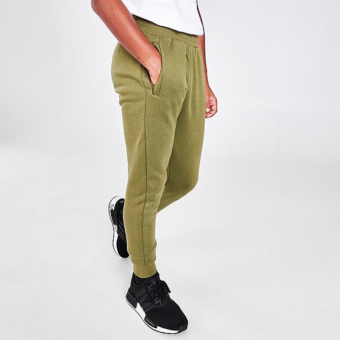 Back Left view of Kids' adidas Originals Essential Jogger Pants in Orbit Green Click to zoom