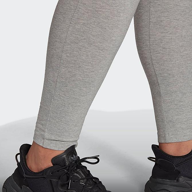 On Model 5 view of Women's adidas Originals Adicolor Essentials Tights (Plus Size) in Medium Grey Heather Click to zoom