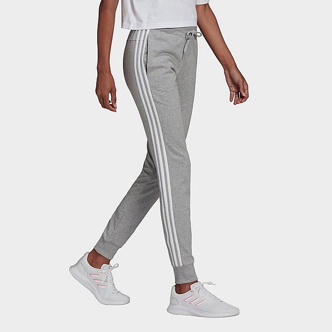 Women\'s adidas Essentials 3-Stripes Single Jersey Jogger Pants| Finish Line