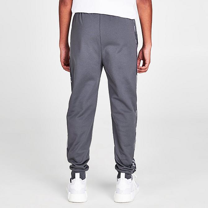 Back Right view of Boys' adidas Originals Camo 3-Stripes Mix Material Jogger Pants in Grey/Camo Click to zoom