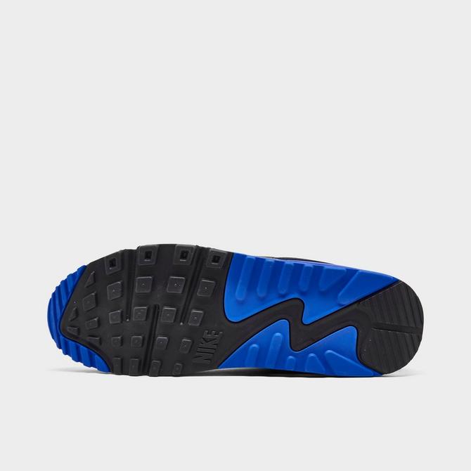 Bottom view of Men's Nike Air Max 90 PRM Casual Shoes in White/Racer Blue/Black/Khaki Click to zoom