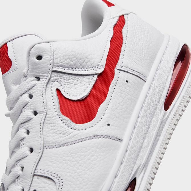 Air force 1 red and white mens best sale