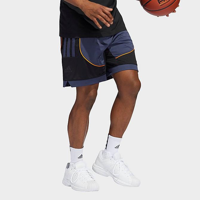 Back Left view of Men's adidas Creator 365 Basketball Shorts in Shadow Navy Click to zoom
