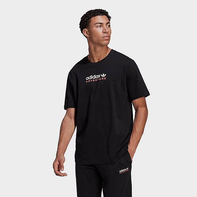 Front view of adidas Adventure Mountain Spray T-Shirt in Black Click to zoom
