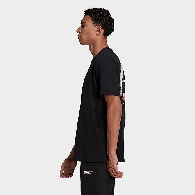 Back Left view of adidas Adventure Mountain Spray T-Shirt in Black Click to zoom