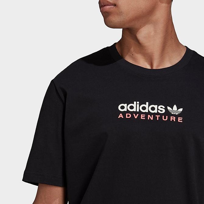 Back Right view of adidas Adventure Mountain Spray T-Shirt in Black Click to zoom
