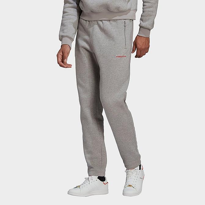Front view of adidas Originals Sports Club Sweat Pants in Medium Grey Heather Click to zoom