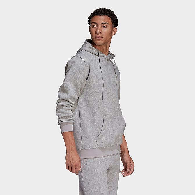 Back Left view of Men's adidas Originals Sports Club Pullover Hoodie in Medium Grey Heather Click to zoom