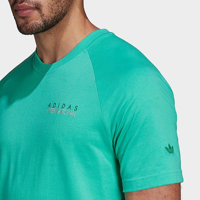 On Model 6 view of Men's adidas Originals Sports Club Short-Sleeve T-Shirt in Hi-Res Green Click to zoom
