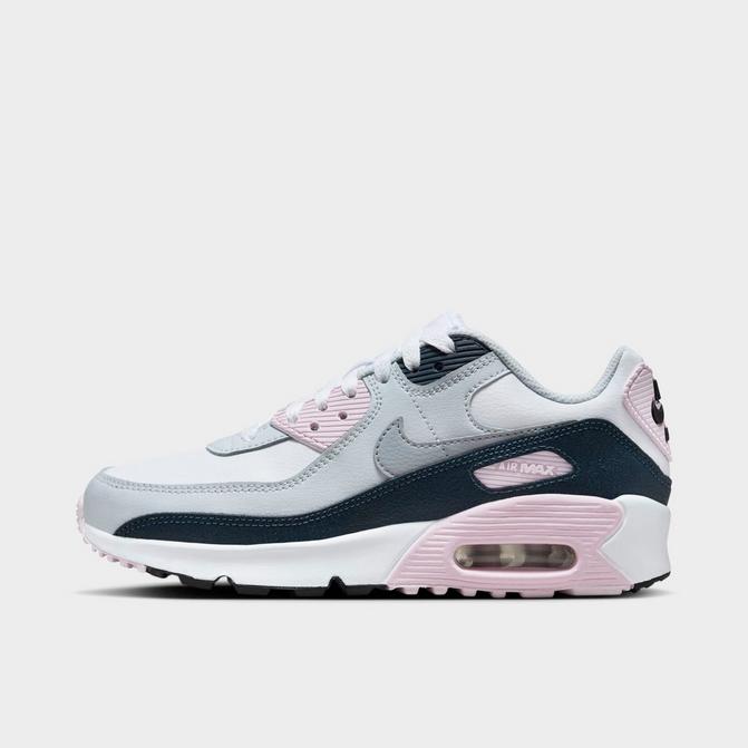 Nike Kids Air Max 90 White Wolf Grey Pink Foam Navy 7