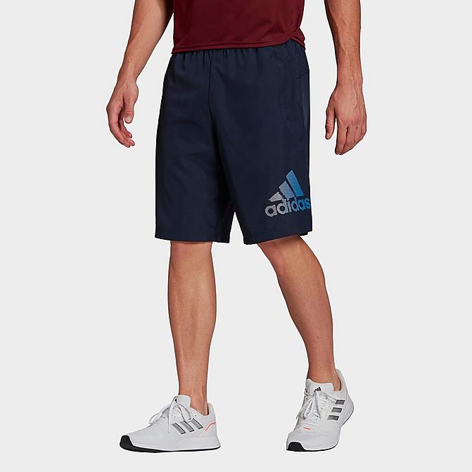 Front view of Men's adidas AEROREADY Designed To Move Logo Shorts in Ink Click to zoom