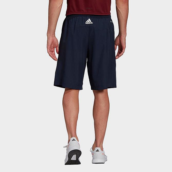 Front Three Quarter view of Men's adidas AEROREADY Designed To Move Logo Shorts in Ink Click to zoom