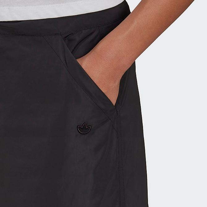 Back Left view of Women's adidas Originals Adicolor Zip Skirt in Black Click to zoom