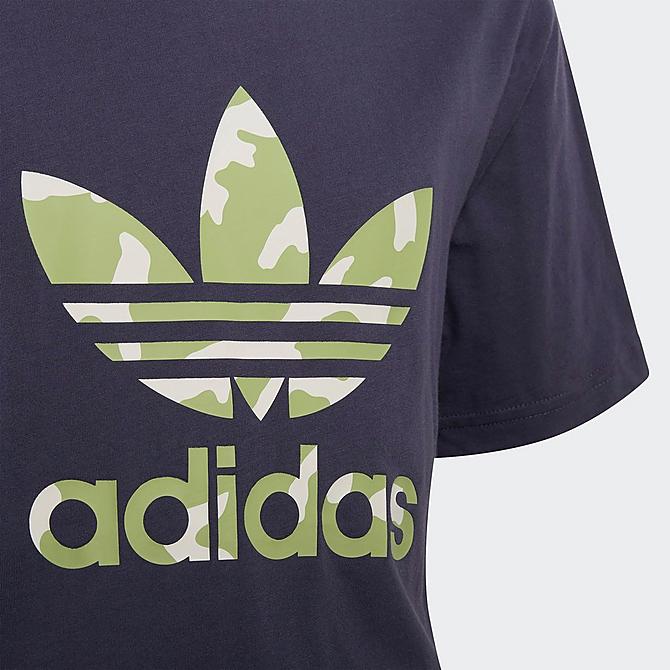 Back view of Boys' adidas Originals Camo Print Graphic T-Shirt in Shadow Navy Click to zoom