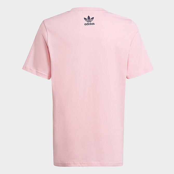 Front Three Quarter view of Kids' adidas Originals x Kevin Lyons T-Shirt in True Pink Click to zoom
