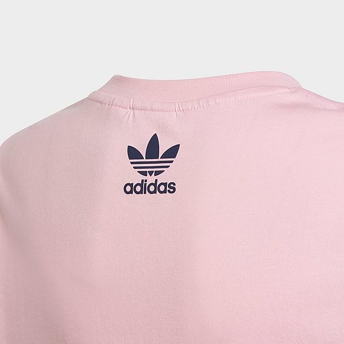 Back Left view of Kids' adidas Originals x Kevin Lyons T-Shirt in True Pink Click to zoom