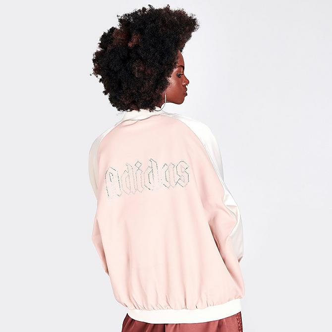 Back Right view of Women's adidas Originals 2000 Luxe Bomber Jacket in Ash Pearl Click to zoom
