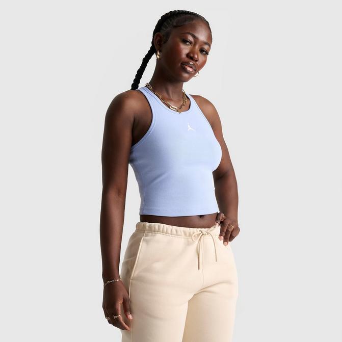 [angle] view of Women's Jordan Essentials Cropped Tank Top in Aluminum Click to zoom