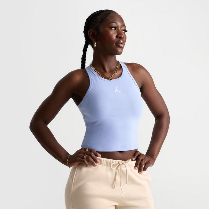 [angle] view of Women's Jordan Essentials Cropped Tank Top in Aluminum Click to zoom