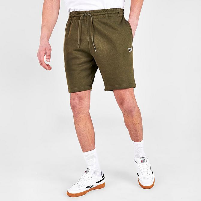 Front view of Men's Reebok Identity Training Shorts in Army Green Click to zoom