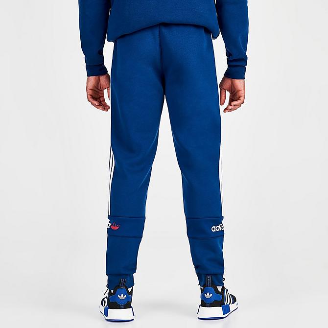 Back Right view of Men’s adidas Originals Itasca Fleece Jogger Pants in Mystery Blue Click to zoom
