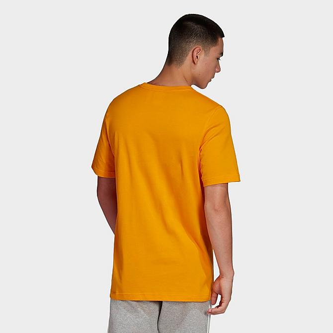 Front Three Quarter view of Men's adidas Originals Adicolor Loungewear Essentials T-Shirt in Bright Orange Click to zoom