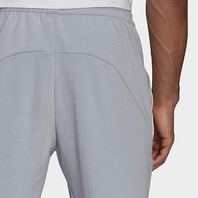 On Model 5 view of Men's adidas Essentials Designed For Gameday Jogger Pants in Halo Silver Click to zoom