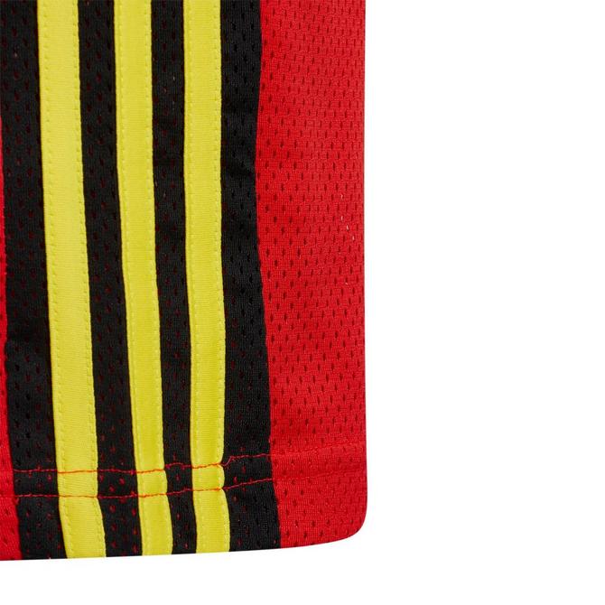 [angle] view of Toddler and Little Kids' adidas Metroville Basketball Shorts in Vivid Red Click to zoom