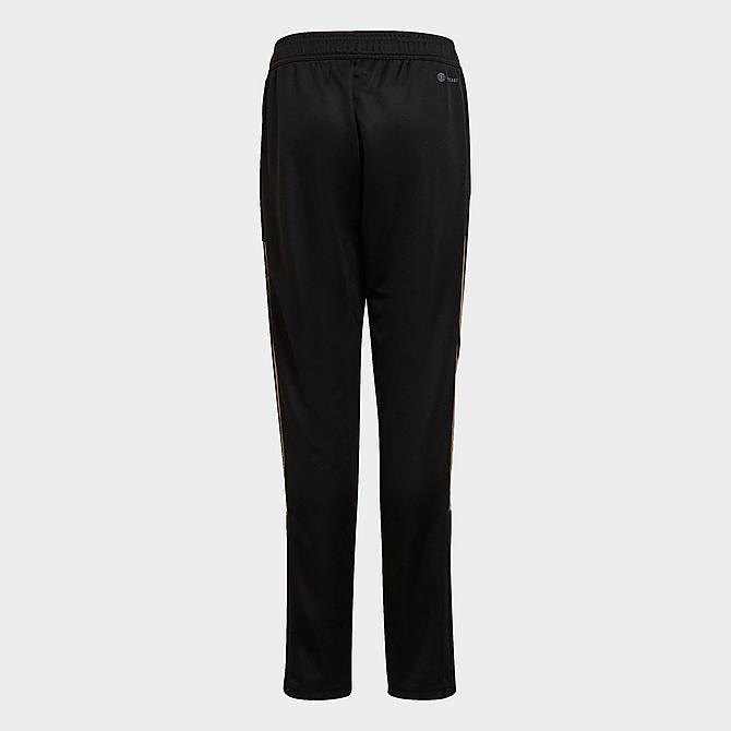 Front Three Quarter view of Kids' adidas Tiro Recycled Track Pants in Black Click to zoom