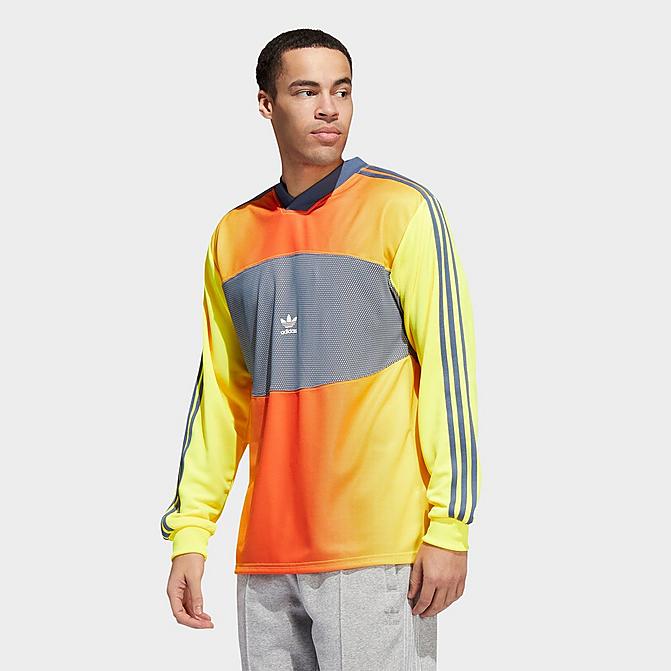 [angle] view of Men's adidas Originals Goalkeeper Jersey in Beam Yellow Click to zoom