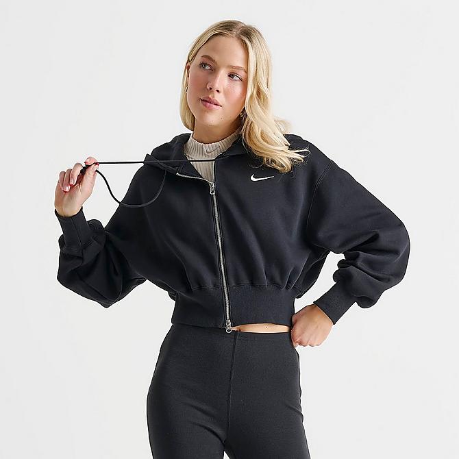 Women's Nike Sportswear Phoenix Fleece Crop Full-Zip Hoodie Women's Nike Sportswear Phoenix Fleece Crop Full-Zip Hoodie