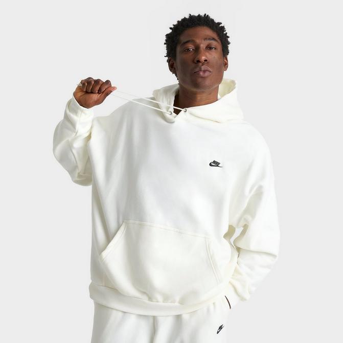 [angle] view of Men's Nike Club Fleece Oversized French Terry Pullover Hoodie in Sail/Sail/Black Click to zoom